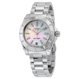 Buy Shop Gucci Dive Mother of Pearl Diamonds Dial Watch For Women - YA136405 USA Online