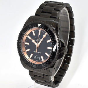 Buy Shop Gucci Dive Quartz Black Dial Black Steel Strap Watch For Men - YA136213 USA Online