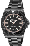 Buy Shop Gucci Dive Quartz Black Dial Black Steel Strap Watch For Men - YA136213 USA Online