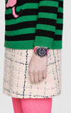 Buy Shop Gucci Dive Quartz Black Dial Pink Leather Strap Watch For Women - YA136326 USA Online