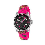 Buy Shop Gucci Dive Quartz Black Dial Pink Leather Strap Watch For Women - YA136326 USA Online