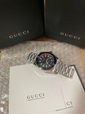 Buy Shop Gucci Dive Quartz Black Dial Silver Steel Strap Watch For Men - YA136212 USA Online