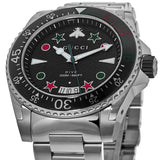 Buy Shop Gucci Dive Quartz Black Dial Silver Steel Strap Watch For Men - YA136221 USA Online
