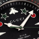 Buy Shop Gucci Dive Quartz Black Dial Silver Steel Strap Watch For Men - YA136221 USA Online