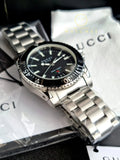Buy Shop Gucci Dive Quartz Black Dial Silver Steel Strap Watch For Men - YA136301A USA Online