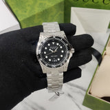 Buy Shop Gucci Dive Quartz Black Dial Silver Steel Strap Watch For Men - YA136301B USA Online