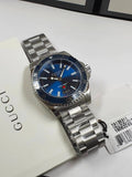 Buy Shop Gucci Dive Quartz Blue Dial Silver Steel Strap Watch For Men - YA136311 USA Online