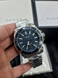 Buy Shop Gucci Dive Quartz Blue Dial Silver Steel Strap Watch For Men - YA136311 USA Online