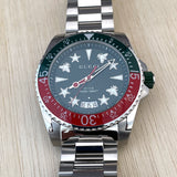 Buy Shop Gucci Dive Quartz Green Dial Silver Steel Strap Watch For Men - YA136222 USA Online