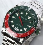 Buy Shop Gucci Dive Quartz Green Dial Silver Steel Strap Watch For Men - YA136222 USA Online
