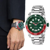 Buy Shop Gucci Dive Quartz Green Dial Silver Steel Strap Watch For Men - YA136222 USA Online