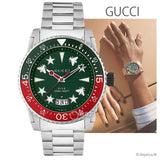 Buy Shop Gucci Dive Quartz Green Dial Silver Steel Strap Watch For Men - YA136222 USA Online