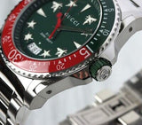 Buy Shop Gucci Dive Quartz Green Dial Silver Steel Strap Watch For Men - YA136222 USA Online