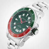 Buy Shop Gucci Dive Quartz Green Dial Silver Steel Strap Watch For Men - YA136222 USA Online