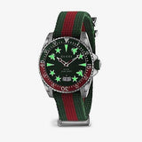 Buy Shop Gucci Dive Quartz Green Dial Two Tone NATO Strap Watch For Men - YA136339 USA Online
