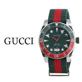 Buy Shop Gucci Dive Quartz Green Dial Two Tone NATO Strap Watch For Men - YA136339 USA Online