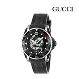 Buy Shop Gucci Dive Quartz Kingsnake Black Dial Black Rubber Strap Watch For Men - YA136217 USA Online