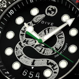 Buy Shop Gucci Dive Quartz Kingsnake Black Dial Black Rubber Strap Watch For Men - YA136217 USA Online