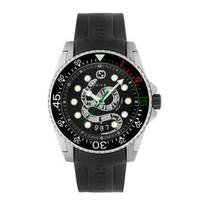 Buy Shop Gucci Dive Quartz Kingsnake Black Dial Black Rubber Strap Watch For Men - YA136217 USA Online
