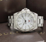 Gucci Dive Quartz White Dial Silver Steel Strap Watch for Men - YA136302