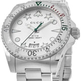 Buy Shop Gucci Dive Quartz White Dial Silver Steel Strap Watch For Men - YA136336 USA Online