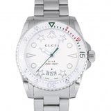 Buy Shop Gucci Dive Quartz White Dial Silver Steel Strap Watch For Men - YA136336 USA Online