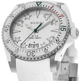 Buy Shop Gucci Dive Quartz White Dial White Rubber Strap Watch For Men - YA136337 USA Online