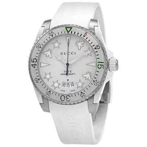 Buy Shop Gucci Dive Quartz White Dial White Rubber Strap Watch For Men - YA136337 USA Online