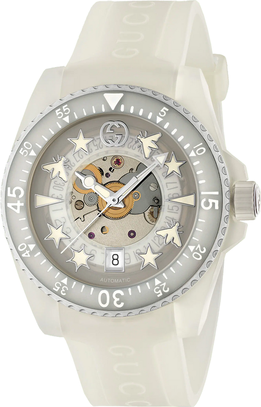 Buy Shop Gucci Dive Automatic White Dial White Rubber Strap Unisex Watch - YA136342 USA Online