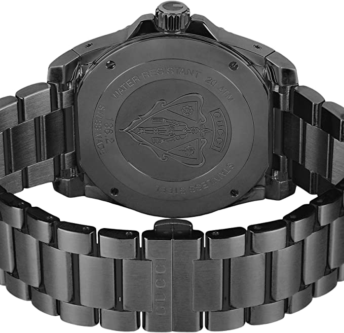 Buy Shop Gucci Dive Quartz Black Dial Black Steel Strap Watch For Men - YA136213 USA Online