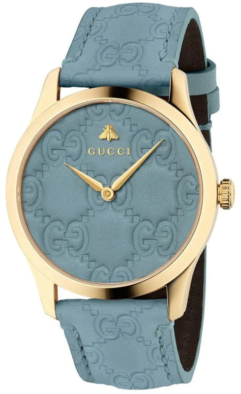 Buy Shop Gucci G Timeless Quartz Blue Dial Blue Leather Strap Watch For Men - YA1264097 USA Online