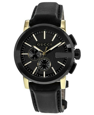 Buy Shop Gucci G Chrono Black Dial Black Leather Strap Watch For Men - YA101203 USA Online