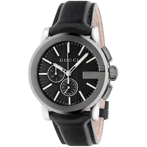 Buy Shop Gucci G Chrono Black Dial Black Leather Strap Watch For Men - YA101205 USA Online