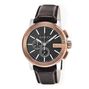 Buy Shop Gucci G Chrono Black Dial Brown Leather Strap Watch For Men - YA101202 USA Online