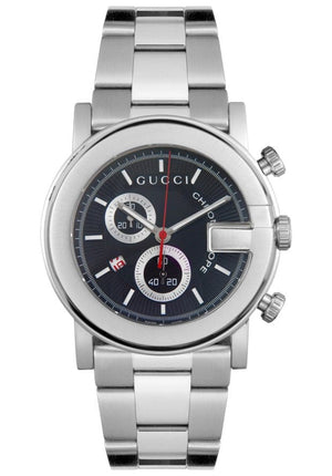 Buy Shop Gucci G Chrono Black Dial Silver Steel Strap Watch For Men - YA101309 USA Online