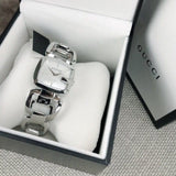 Buy Shop Gucci G-Class Mother of Pearl Dial Silver Steel Strap Watch For Women - YA125404 USA Online