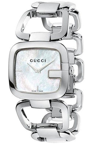 Buy Shop Gucci G-Class Mother of Pearl Dial Silver Steel Strap Watch For Women - YA125404 USA Online