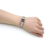 Buy Shop Gucci G Frame Quartz Diamonds Green & Red Mother of Pearl Dial Silver Mesh Bracelet Watch For Women - YA147510 USA Online