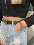 Buy Shop Gucci G Frame Quartz Diamonds Green & Red Mother of Pearl Dial Silver Mesh Bracelet Watch For Women - YA147510 USA Online