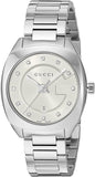 Buy Shop Gucci G Frame Quartz Diamonds Silver Dial Silver Steel Strap Watch For Women - YA142504 USA Online