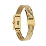 Buy Shop Gucci G Frame Quartz Diamonds White Red Blue Dial Gold Mesh Bracelet Watch For Women - YA147511 USA Online