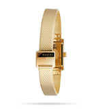 Buy Shop Gucci G Frame Quartz Diamonds White Red Blue Dial Gold Mesh Bracelet Watch For Women - YA147511 USA Online