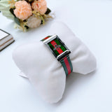 Buy Shop Gucci G Frame Quartz Green & Red Mother of Pearl Dial Multicolor Leather Strap Watch For Women - YA147408 USA Online