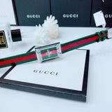 Buy Shop Gucci G Frame Quartz Green & Red Mother of Pearl Dial Multicolor Leather Strap Watch For Women - YA147408 USA Online
