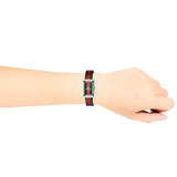 Buy Shop Gucci G Frame Quartz Green & Red Mother of Pearl Dial Multicolor Leather Strap Watch For Women - YA147408 USA Online
