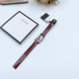 Gucci G Frame Quartz Green & Red Mother of Pearl Dial Multicolor Leather Strap Watch For Women - YA147408