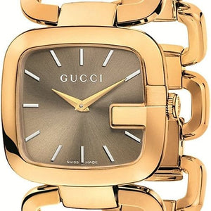 Buy Shop Gucci G Gucci Brown Dial Rose Gold Steel Strap Watch For Women - YA125408 USA Online