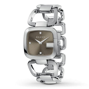 Buy Shop Gucci G Gucci Brown Dial Silver Steel Strap Watch For Women - YA125401 USA Online
