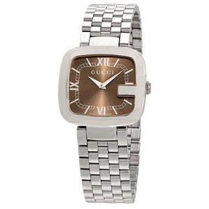 Buy Shop Gucci G-Gucci Brown Dial Silver Steel Strap Watch For Women - YA125413 USA Online