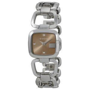 Buy Shop Gucci G Gucci Brown Dial Silver Steel Strap Watch For Women - YA125503 USA Online